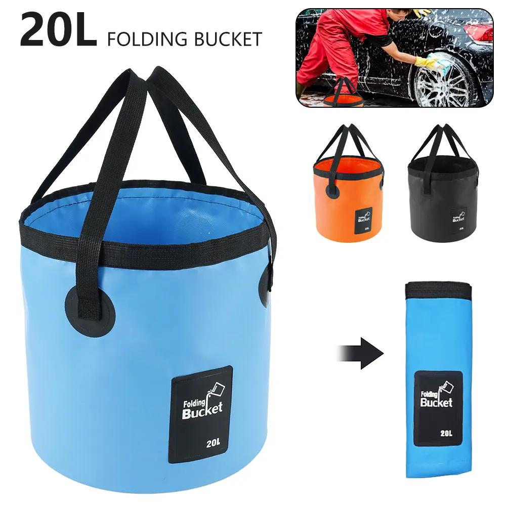 Sacs d'eau étanches 20l, seau pliant, seau pliable Portable pour l'extérieur, conteneur d'eau, seau 