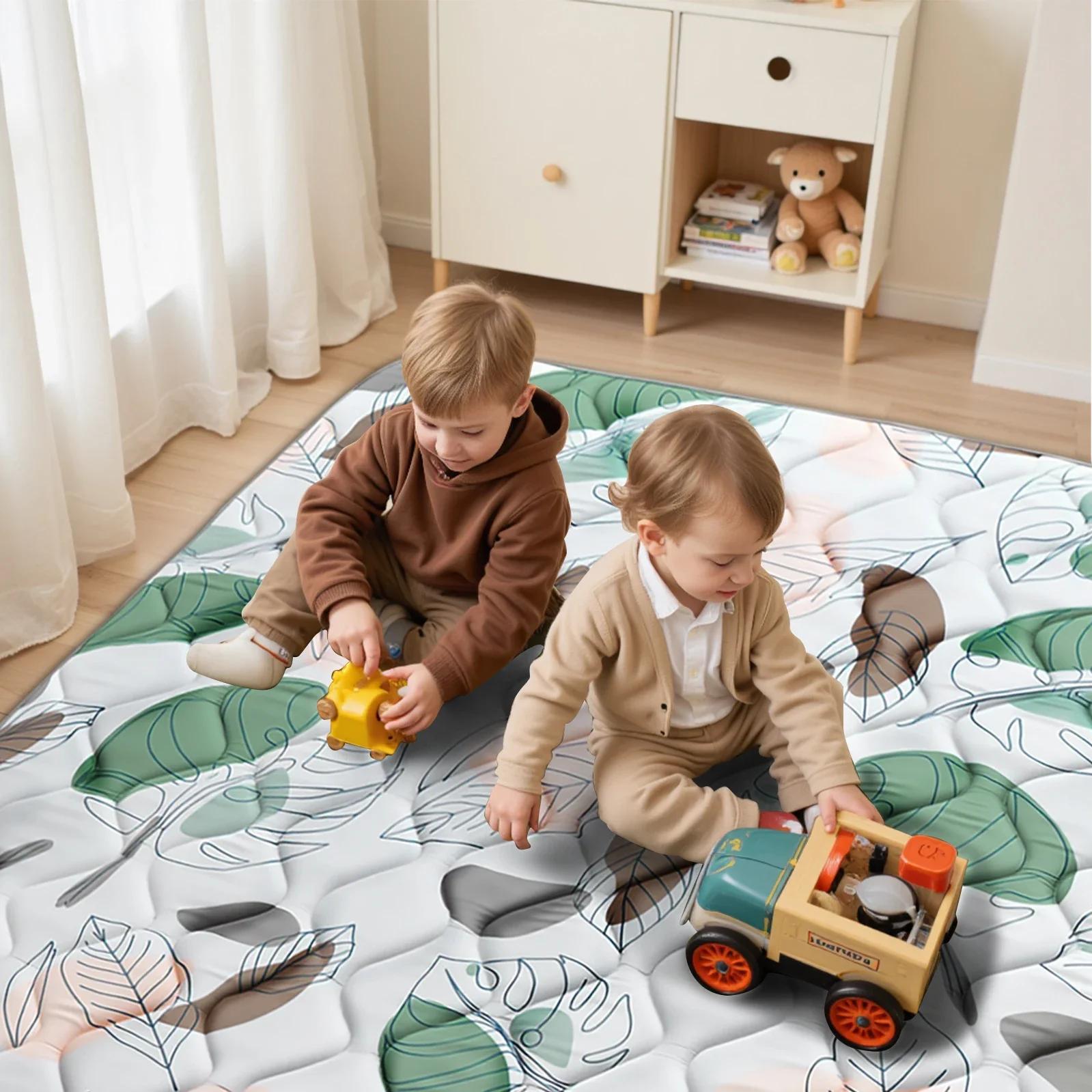 Tapis de jeu pour bébé, tapis d'éveil pour ramper, tapis de jeu en mousse épaisse et rembourrée, tap