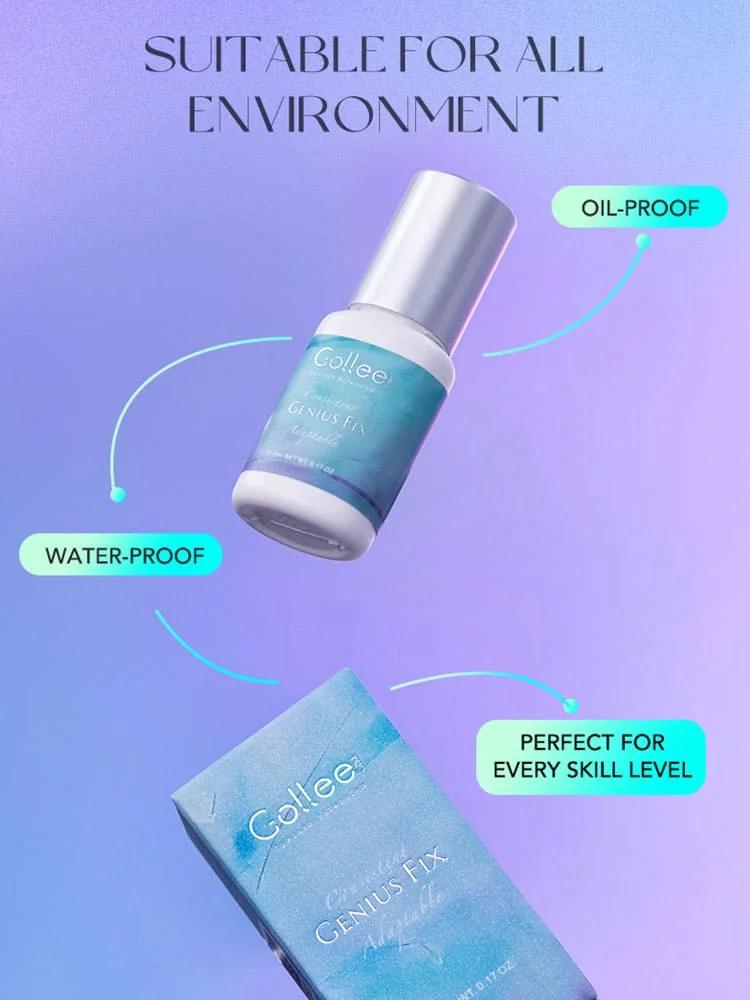 Gollee – adhésif Genius Fix, premier colle pour extensions de cils, tous temps au monde, réglage rap