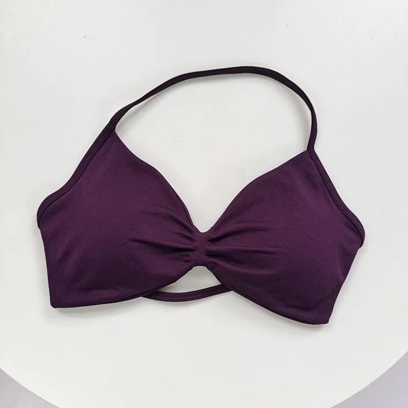 Soutien-gorge de sport à lacets à haut support pour femmes – Camisole à fines bretelles, sans coutur