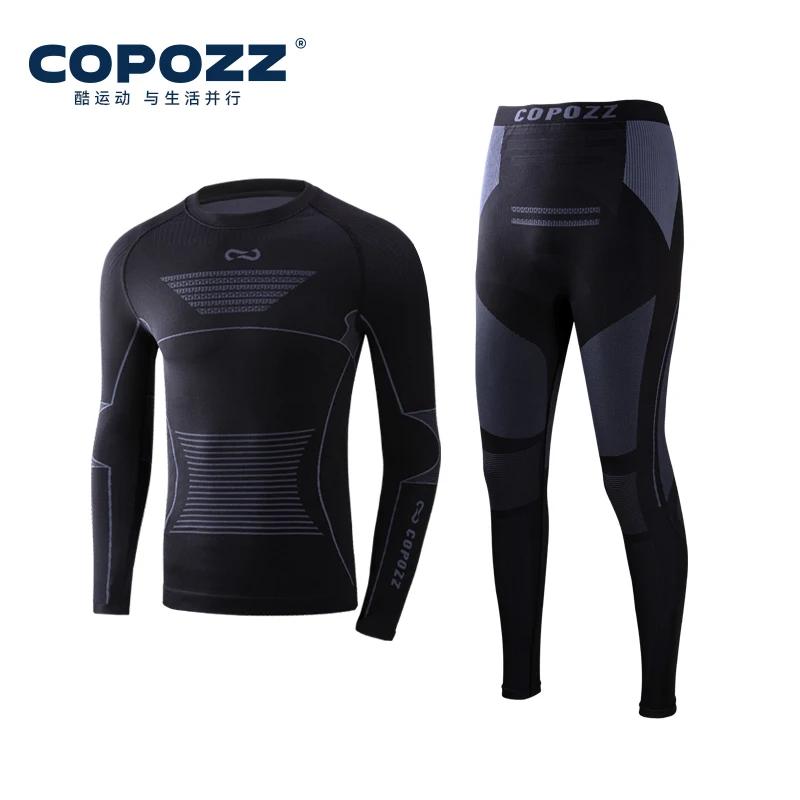 COPOZZ nouveau sous-vêtement thermique de Ski séchage rapide évacuant l'humidité serré col rond Ultr