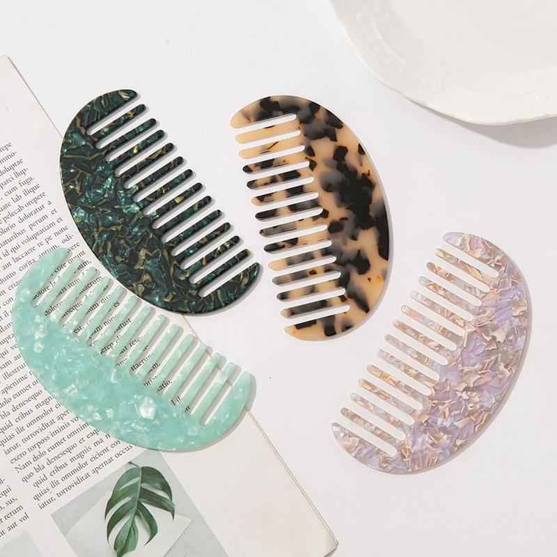 Peignes à cheveux en acétate, brosse de Massage antistatique, outil de coiffure coloré pour Salon de