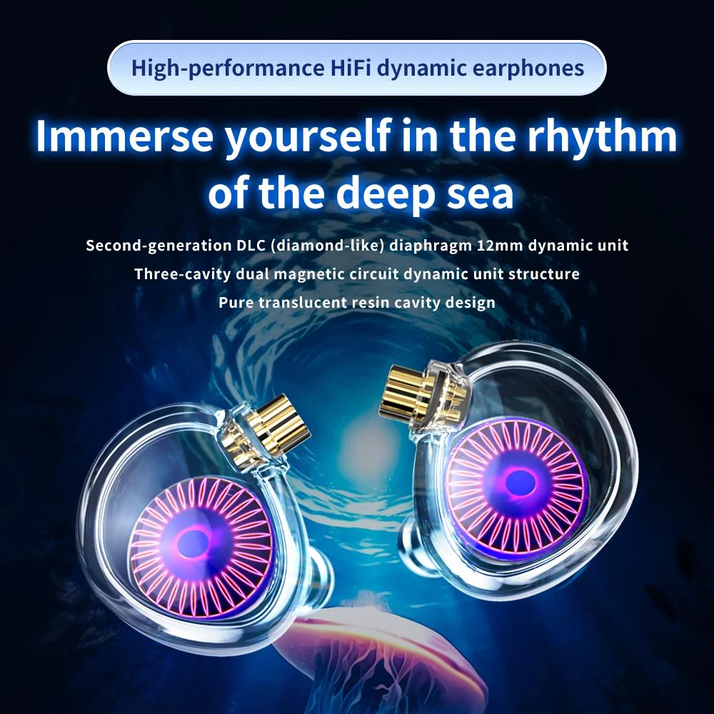 Écouteurs TRN Medusa haute performance HiFi, IEMs avec transducteurs dynamiques DLC et câble 2 broch