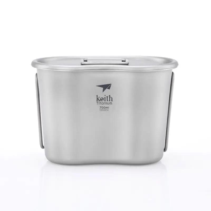 Pamono-Ensemble de bouteilles d'eau militaires en titane Ti3060, kit de cantine de randonnée, poudre