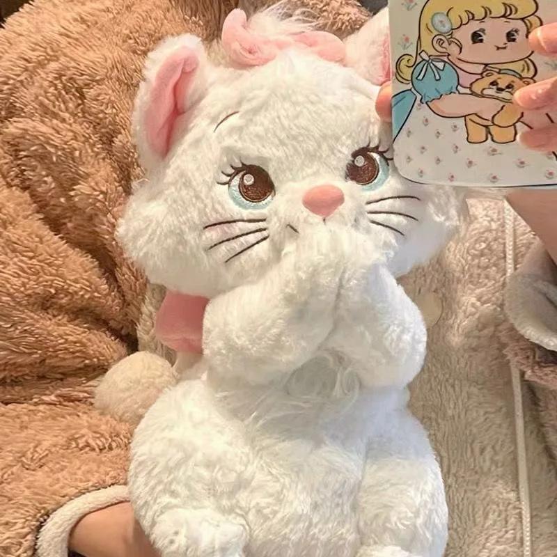 Jouets en peluche chat Marie de dessin animé Disney, poupées en peluche douces et mignonnes, oreille
