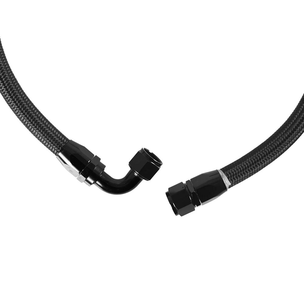 1M AN12 12AN noir tressé huile raccords de carburant extrémité de tuyau 0 + 90 degrés Kit d'adaptate