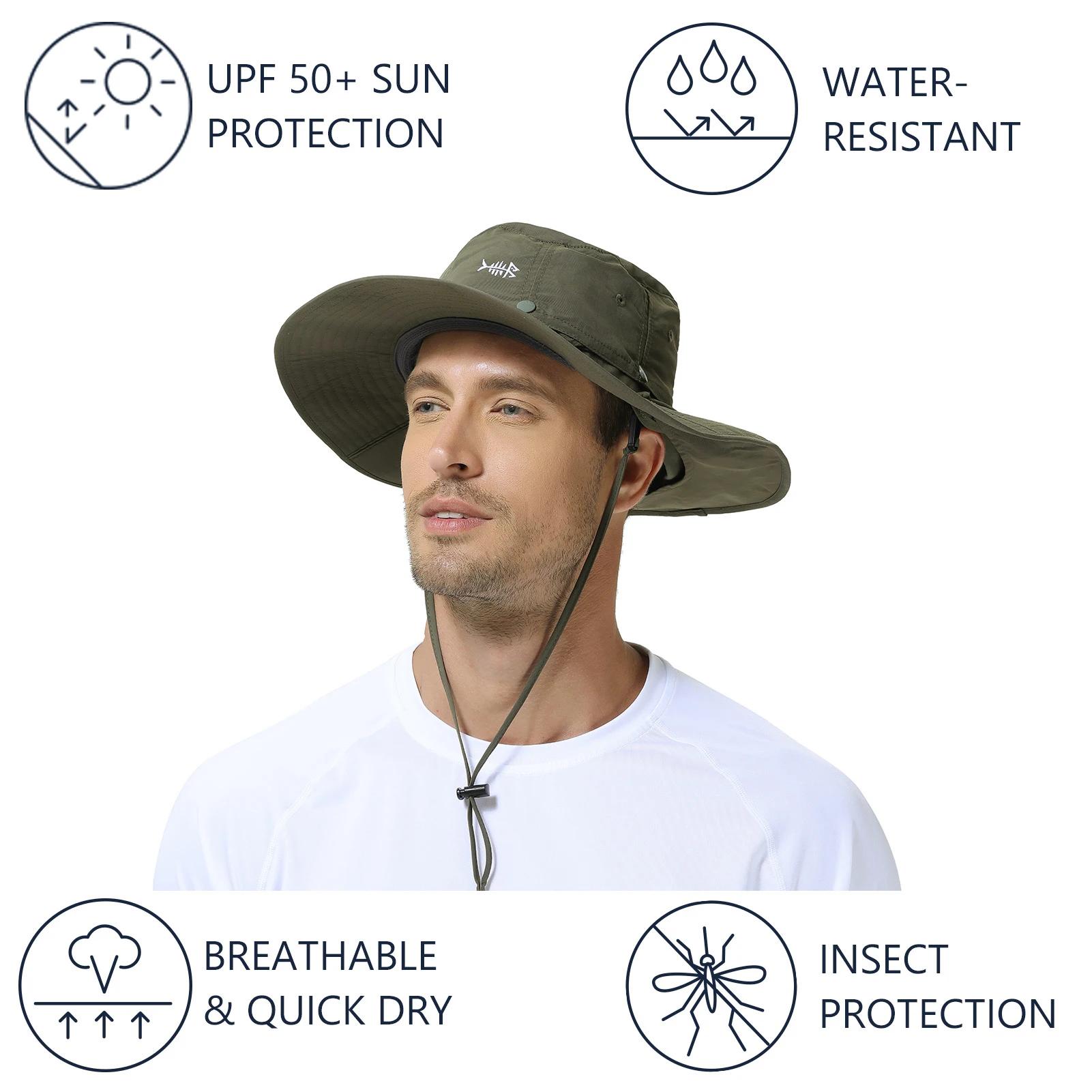 BASSDspatule-Chapeau Anti-Moustiques avec Filet Caché pour Homme et Femme, Rabat de Cou, Pêche en Pl