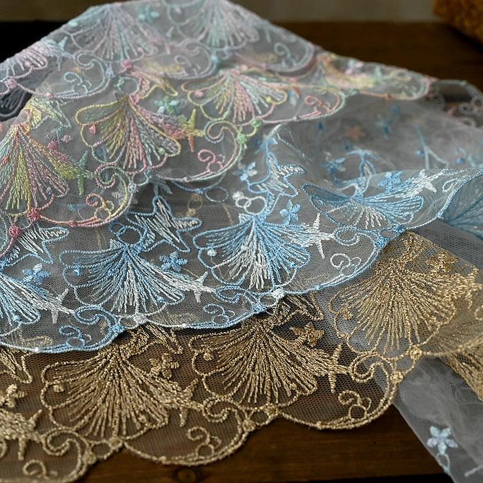 Ruban de garniture en dentelle brodée, tissu en dentelle de fleurs 3D, vêtement de mariage bricolage