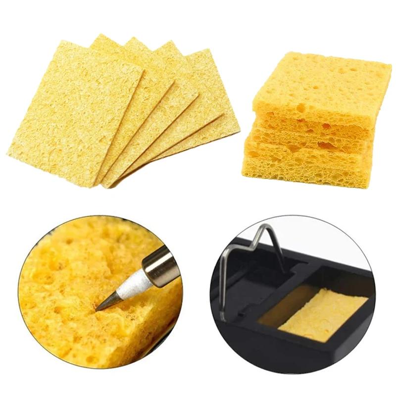 Éponge de nettoyage jaune, 5/10 pièces, pour fer à souder électrique durable, 3.5cm x 5cm
