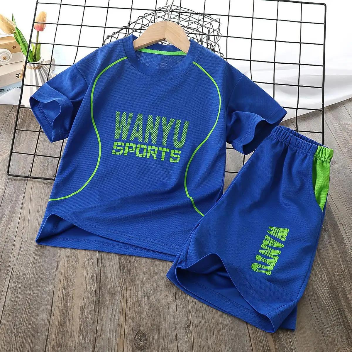 Survêtement de tennis à manches courtes pour enfants, t-shirt et objectifs, olympiques de sport pour