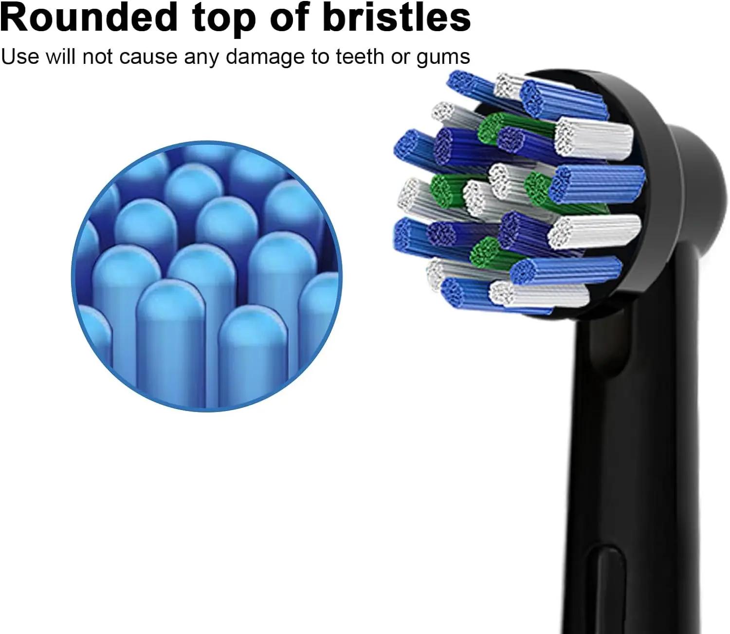 Recharge de têtes de brosse à dents croisées noires, pour Oral B Braun Pro 500/1000/1500/3000/3757/5