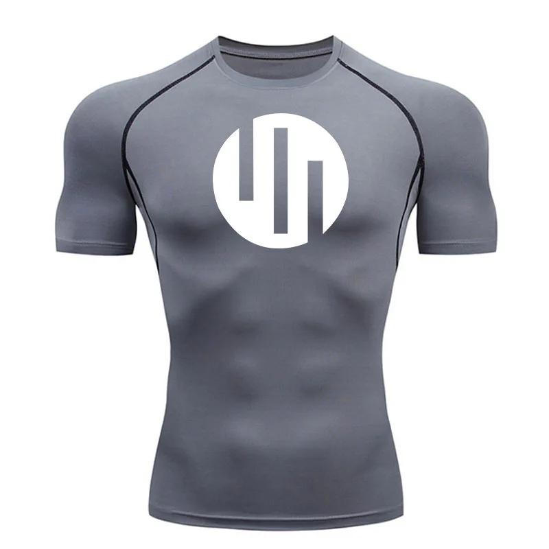 T-shirt de course à manches courtes, chemise de Compression blanche pour hommes, exercice de gymnast