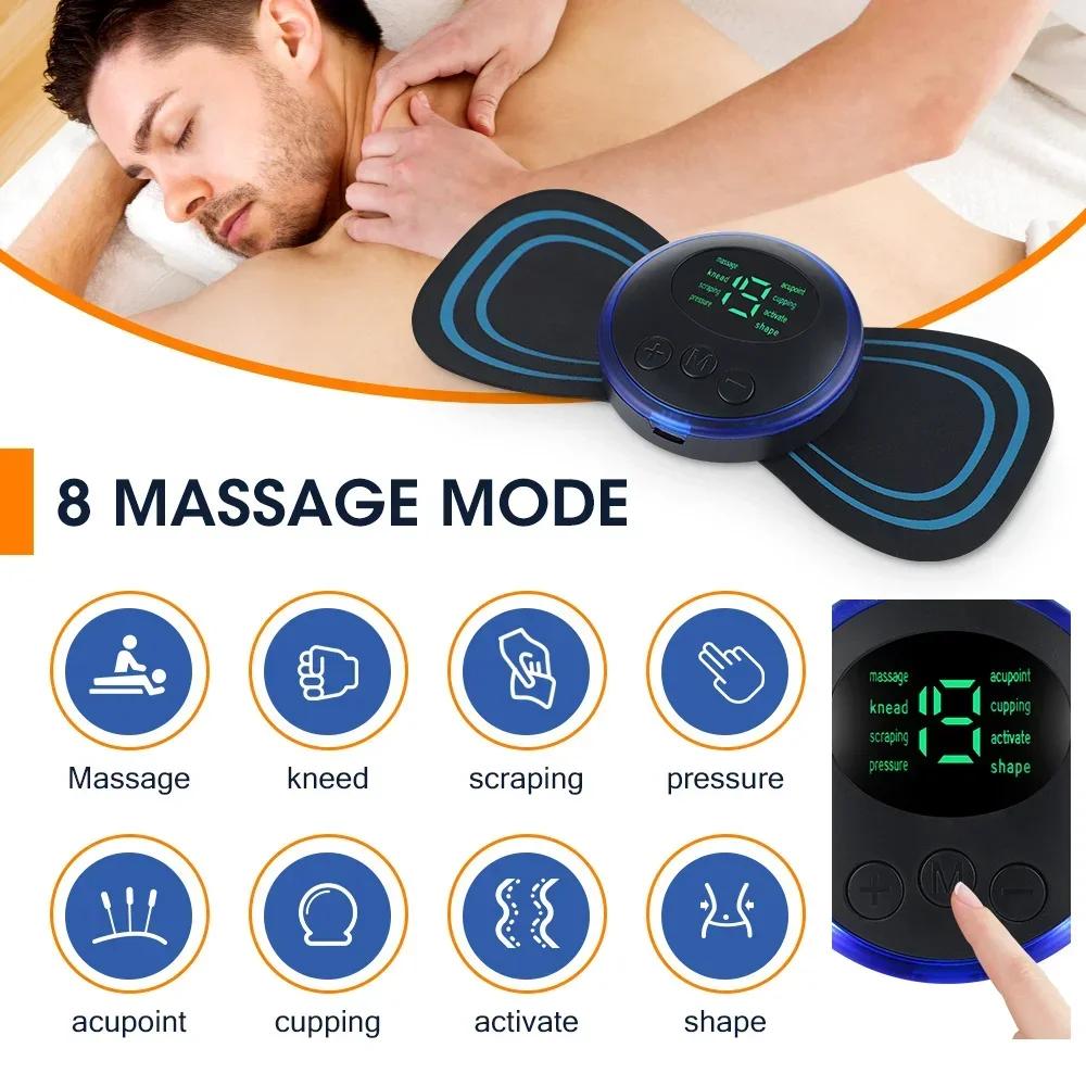 Masseur électrique de cou EMS, stimulateur de Massage musculaire, Instrument basse fréquence, patchs