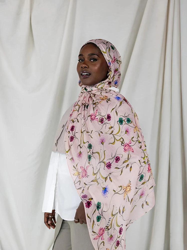 Bohème cerf imprimé Hijabs femmes aquarelle châle doux musulman Hijabs Modal coton léger enveloppeme