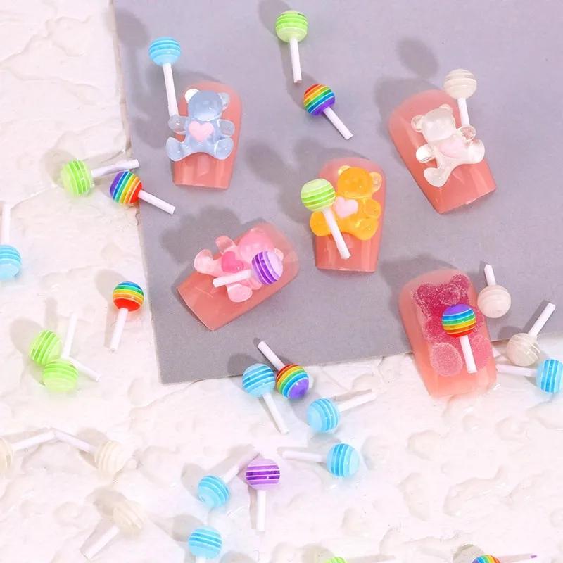 50pcs Miniature sucette/1:12 kawaii charme pour ongles, artisanat, bijoux/mignon 3D goujons charmes 