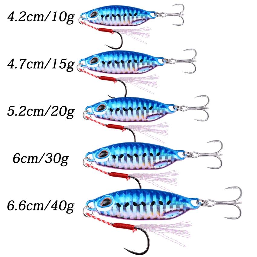 Leurre de pêche en métal, 10g, 15g, 20g, 30g, 40g, gabarits, cuillère, Spinnerbait, appât, basse, th