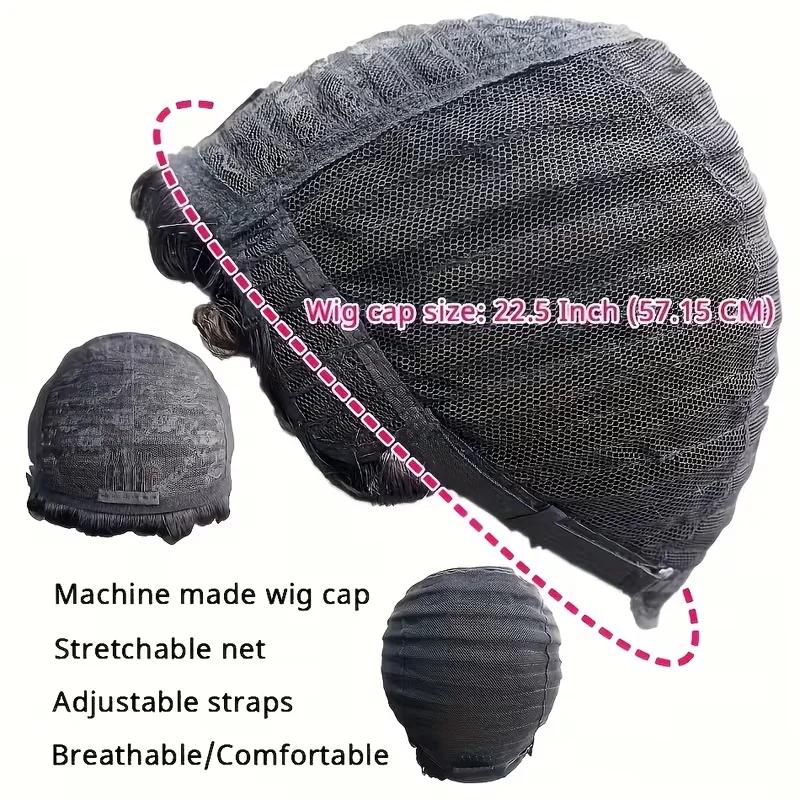 Perruque coupe lutin bouclée pour femmes, cheveux 100% naturels, entièrement fabriqués à la Machine,