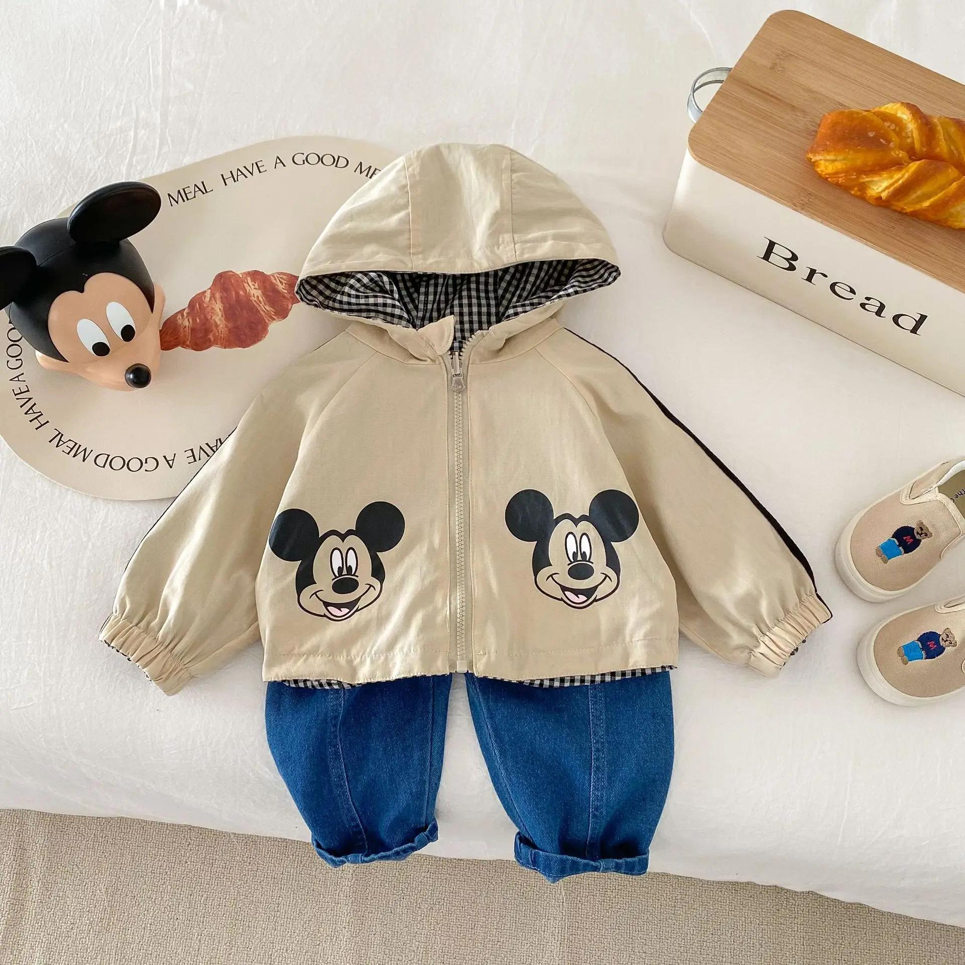 Nouveau enfant en bas âge enfants Mickey Mouse Double face veste manteaux printemps automne bébé gar