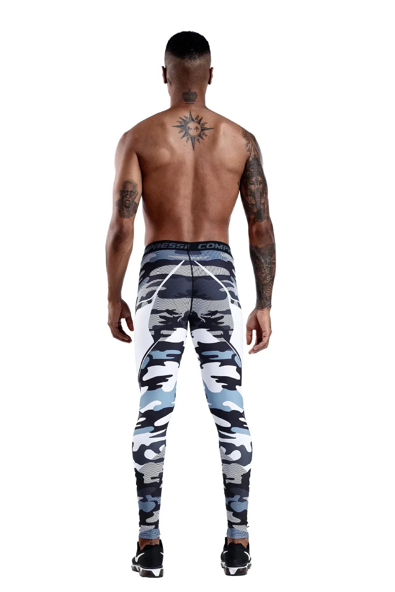 Leggings de Compression collants pour hommes course Sport homme vêtements de Sport entraînement cycl