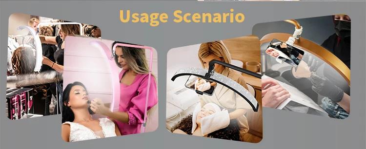 Fosoto Multiple professionnel demi-lune lumière LED cils lumière anneau lumineux pour maquillage Sal