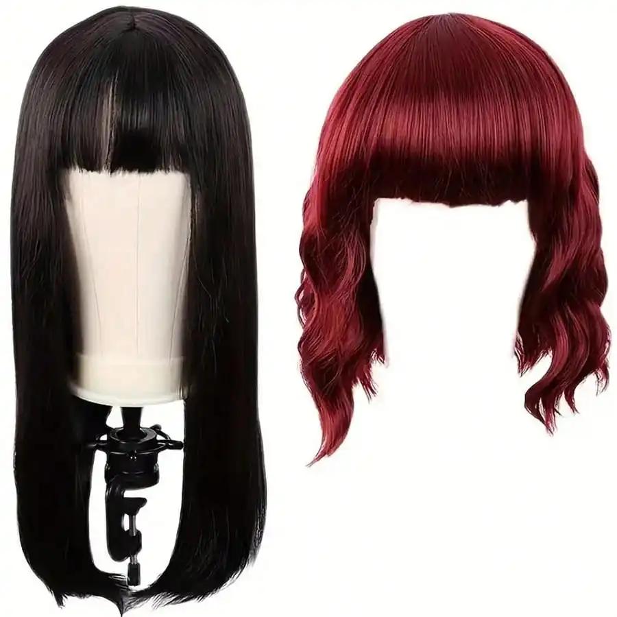 Tête de Mannequin de 22 pouces avec support, modèle de perruque en toile avec trou de montage pour l