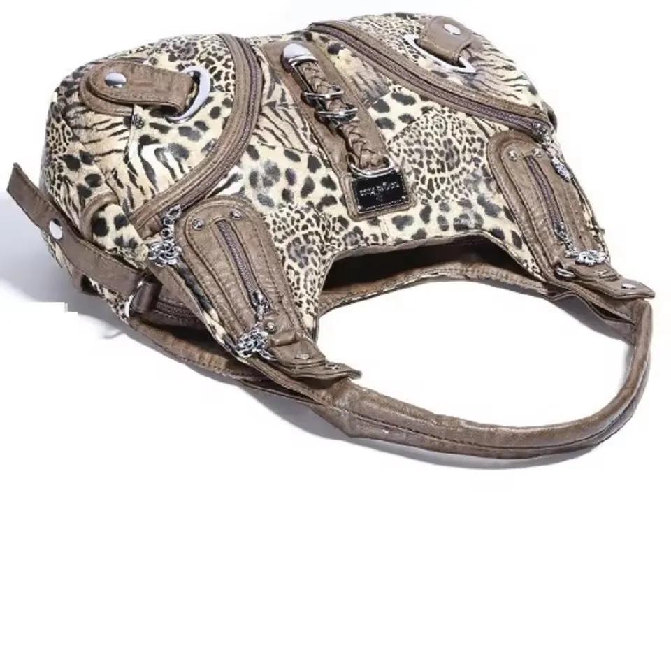 Sac à main polyvalent pour femme, sac à bandoulière léopard, sac à poignée supérieure, sacoche tenda