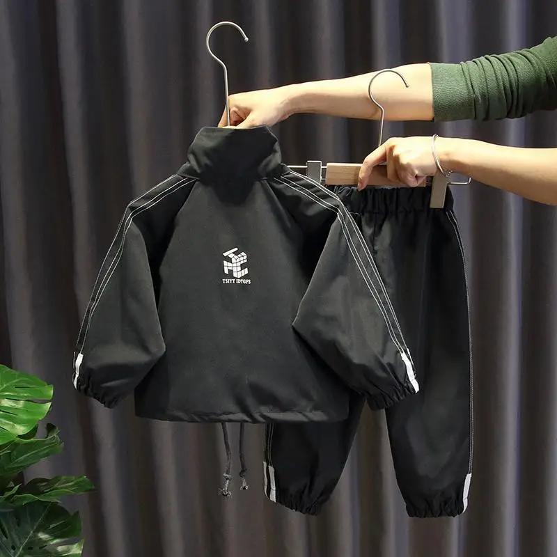 Ensemble de survêtement à imprimé géométrique pour tout-petits et bébés garçons, sweat à capuche et 
