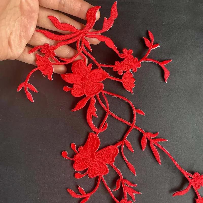 51*17 CM/patch thermocollant à appliques florales, tissu de fleurs de pensée broderie fer sur patchs