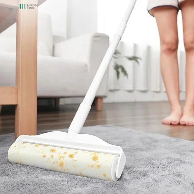 Brosse à rouleau anti-peluches à Long manche, rouleau rétractable pour enlever les poils d'animaux, 