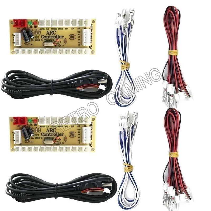 Kit de carte de circuit imprimé USB zéro retard, manette à bouton-poussoir LED, câble 5 broches pour