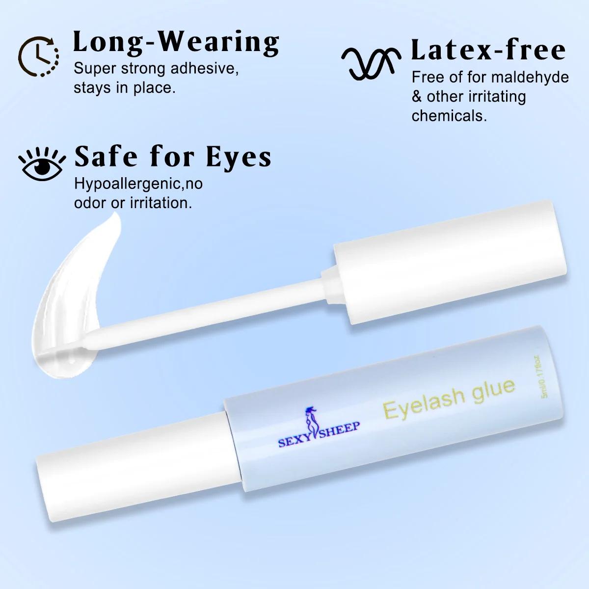 Colle pour faux-cils, bande Super forte, longue durée, imperméable, séchage rapide, adhésif pour cil
