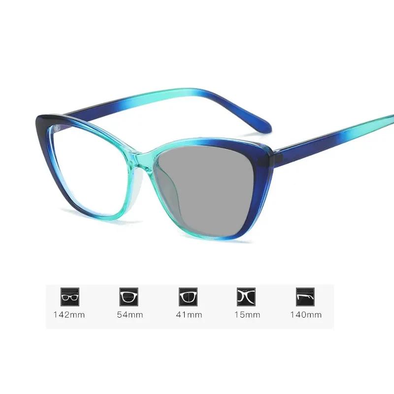 Lunettes de myopie photochromiques d'extérieur pour femmes, unisexe, Vintage, œil de chat, moins dio