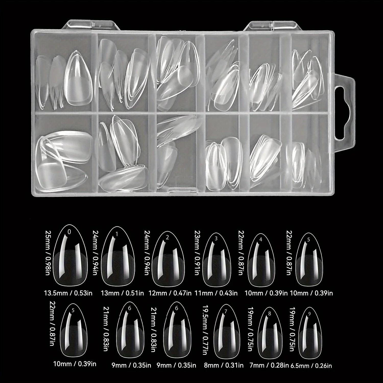 120 pièces pointes d'ongles courtes en amande pointes d'ongles claires faux ongles en acrylique pré-