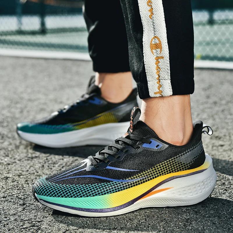 Chaussures de course de sport pour hommes et femmes, décontractées, respirantes, surface en maille, 