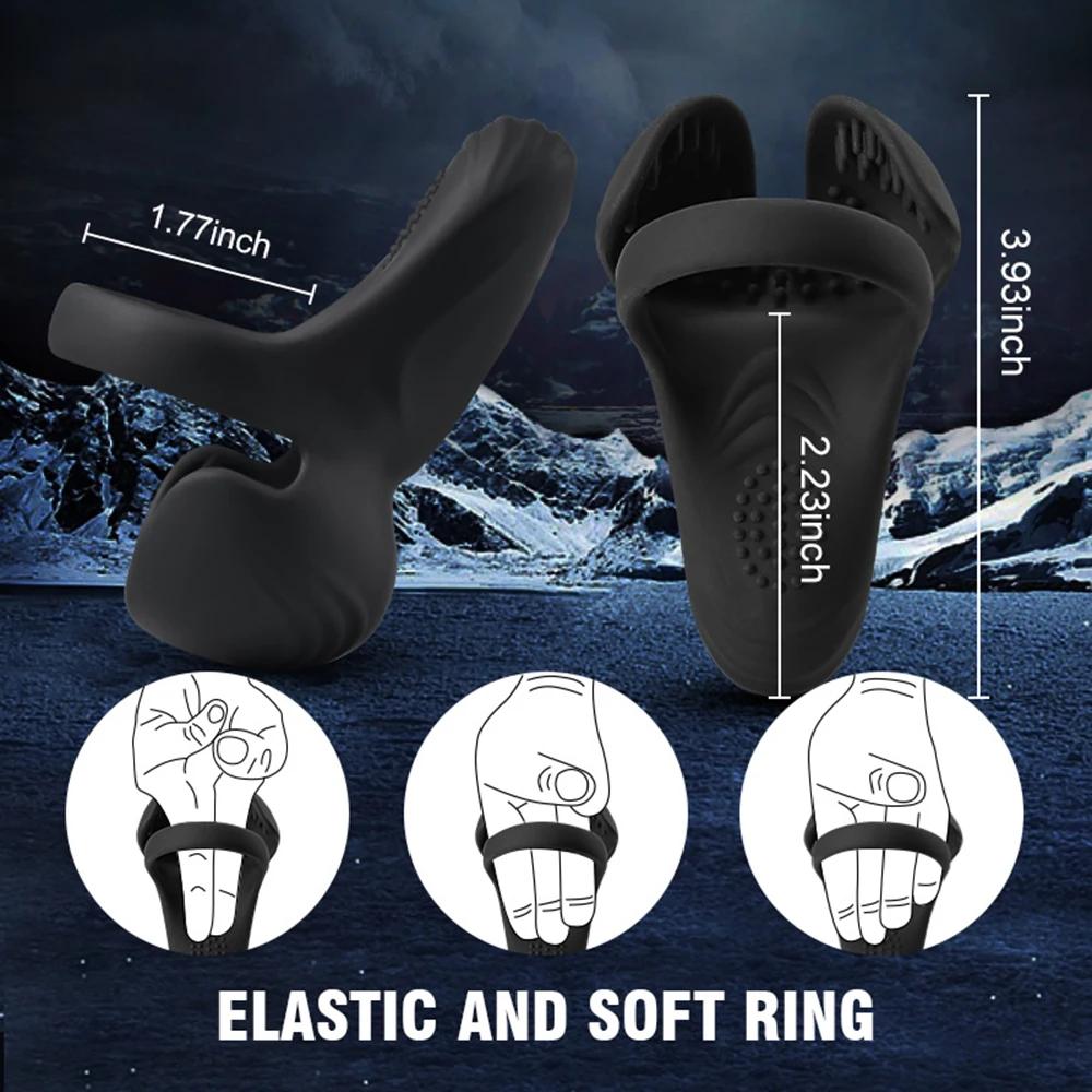Vibromasseur 3 en 1 en silicone pour hommes, jouets sexuels, anneaux péniens, stimulateur de scrotum