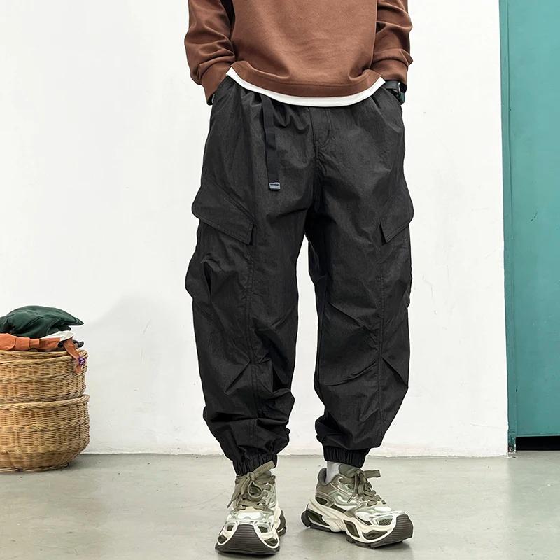 Techwear coréen Cargo pantalon hommes printemps été séchage rapide léger Streetwear décontracté coup