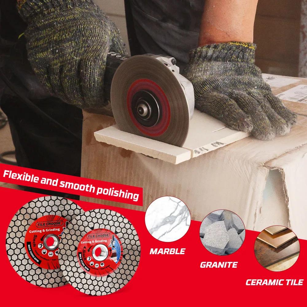 Casaverde D115mm/125mm diamant disque de coupe carrelage, lame de meulage en porcelaine avec bride a