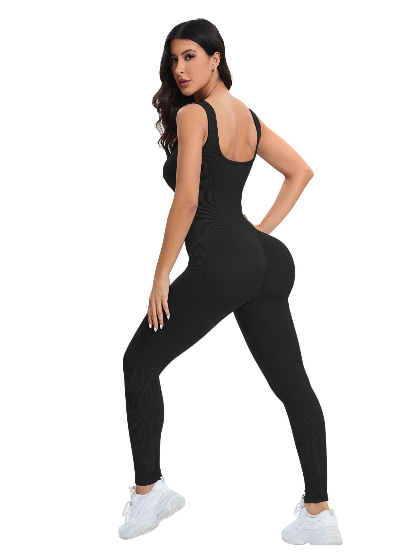 Combinaisons Shapewear pour femmes, soutien-gorge intégré, moulante, col carré, sans manches, barbot