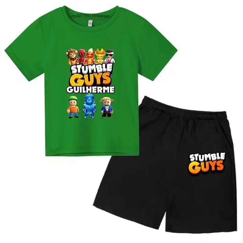T-shirts à manches courtes + pantalons pour garçons et filles de 3 à 13 ans, 2 pièces, tenues d'été 