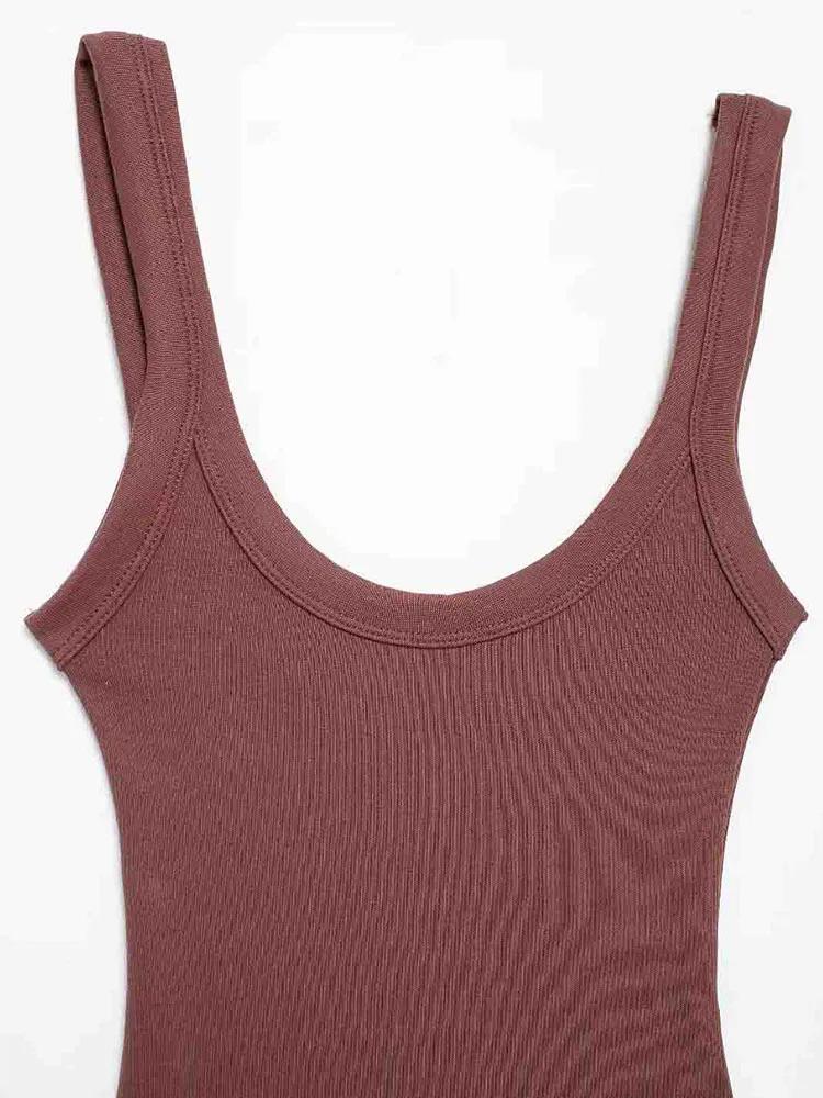 Body côtelé slim pour femmes, bretelles à col rond, bouton-pression, combishort Sexy à la mode, vête