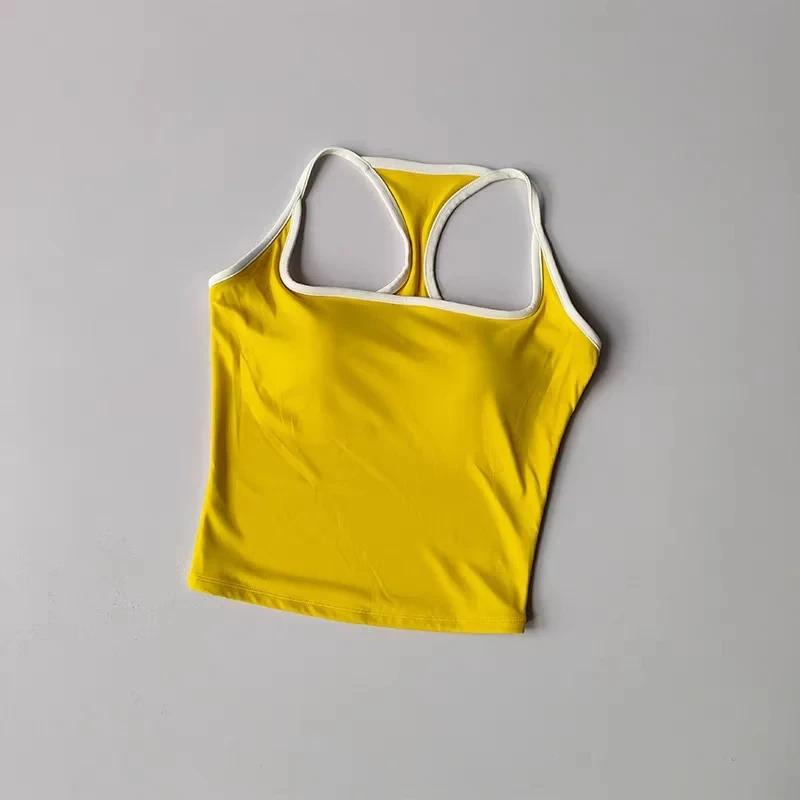 Débardeur Pilates pour femmes, soutien-gorge de sport Push-Up, ajouré, respirant, Fitness, gilet de 