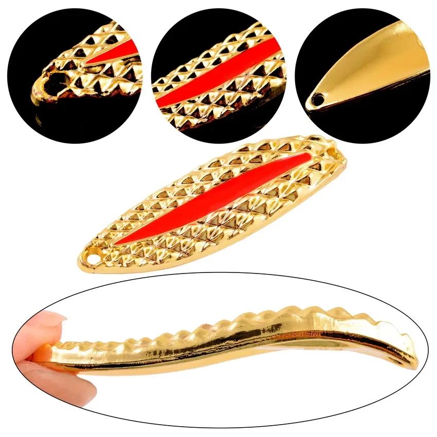 4 pièces cuillère de leurre de pêche en métal lumineux 2.5g 5g 7g 10g 15g 20g or/argent appât de poi