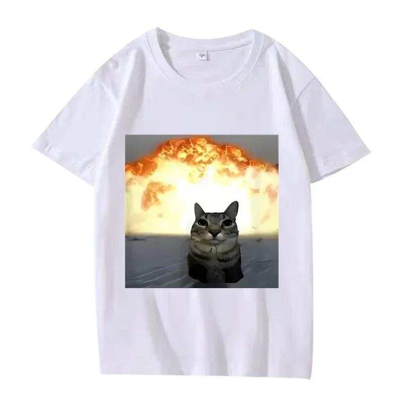 Fantaisie chat Explosion graphique t-shirt femmes drôle à manches courtes été impression haut pour f