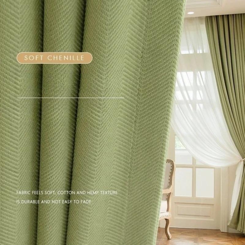 Rideaux Jacquard en Chenille Crème de Luxe, Style Français Moderne, pour Salon, Chambre à Coucher, S