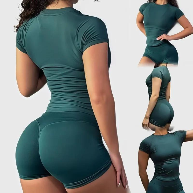 Ensemble de sport 2 pièces pour femme, ensemble de yoga, vêtements de sport sans couture, haut à man