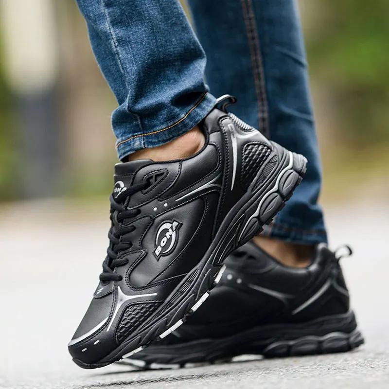 Chaussures de course homme BONA en cuir - Baskets confortables pour jogging et sport en plein air