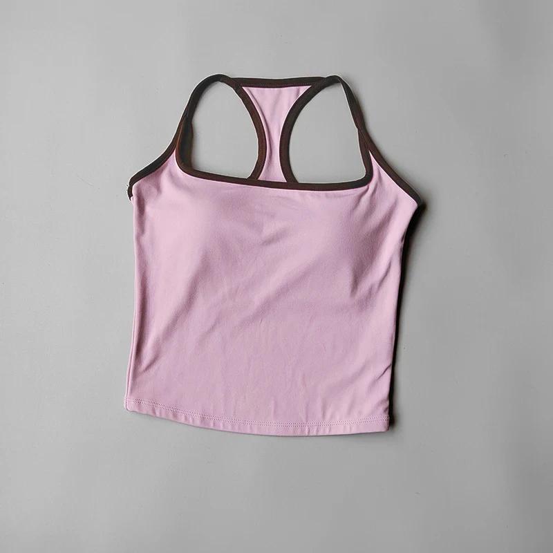 Débardeur Pilates pour femmes, soutien-gorge de sport Push-Up, ajouré, respirant, Fitness, gilet de 