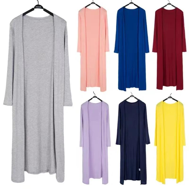 Été automne 12 couleurs femmes Modal Long Cardigan femme coton pull Cardigans à manches longues femm