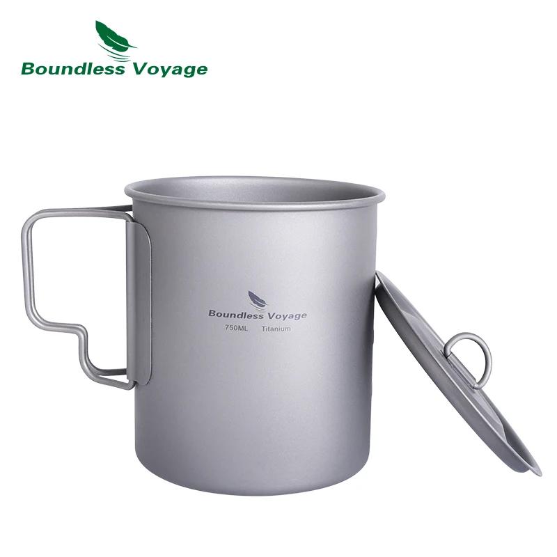 Boundless Voyage Camping Titanium Cup Mug, Outdoor Tourist Picnic Cooking Face Pot, Britware, Randon