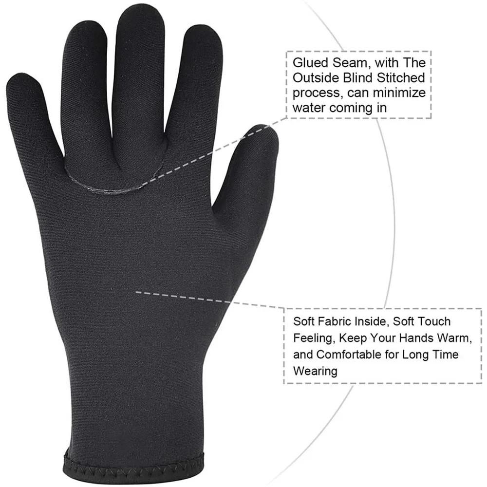 Gants de plongée en néoprène 3mm 5mm, garde au chaud pour la plongée en apnée, le surf, le kayak, le